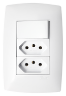 TOMADA DUPLA 10A + 1 INTERRUPTOR SIMPLES HOME BLUX