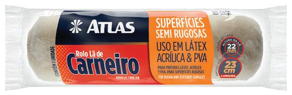 Rolo de Pintura de Lã de Carneiro 23cm Atlas - Constrular CP