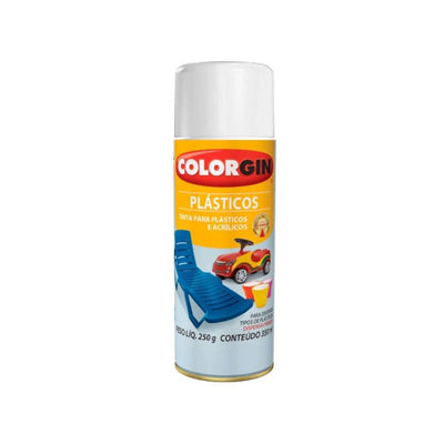 TINTA SPRAY 350ML PLASTICO E ACRILICOS BRANCO - COLORGIN