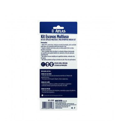 Kit Escova Multiuso Nylon/Latão/Aço Inox Atlas - Constrular CP