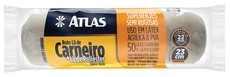 Rolo de Lã Sintética Misto 23cm Atlas - Constrular CP