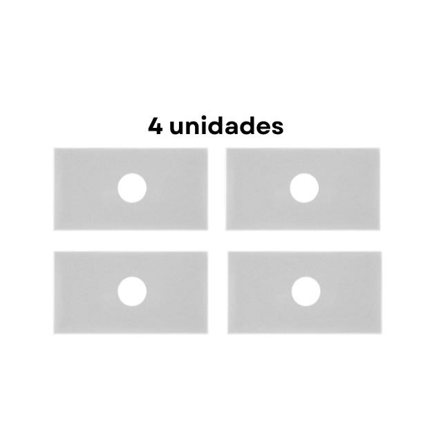 Módulo Recta Prata Satin - C/ Furo 4 Unidades - BLux