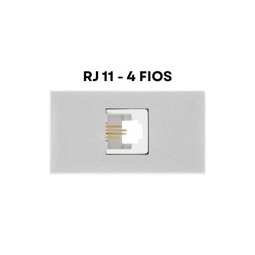 Módulo Recta Prata Satin - RJ11 4FIOS - BLux