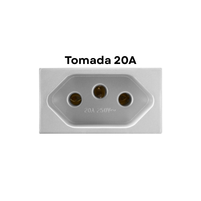 Módulo Recta Prata Satin - Tomada 20A - BLux