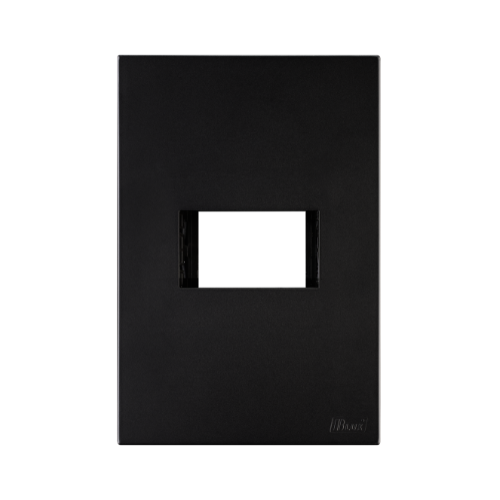 Placa Recta 4x2 - 1 Módulo - C/ Suporte Black SATIN - Blux