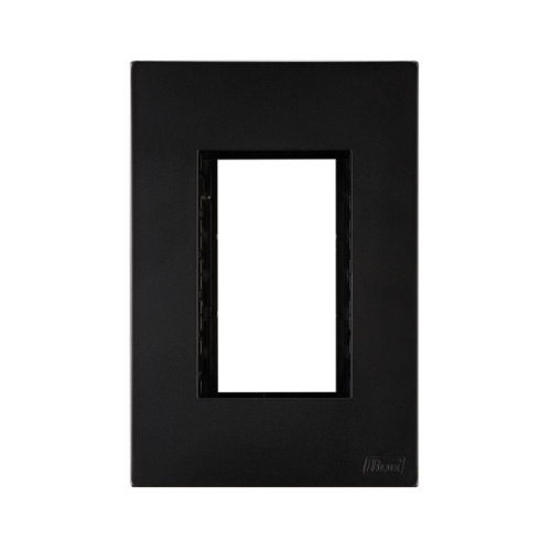 Placa Recta 4x2 - 3 Módulo - C/ Suporte Black SATIN - Blux