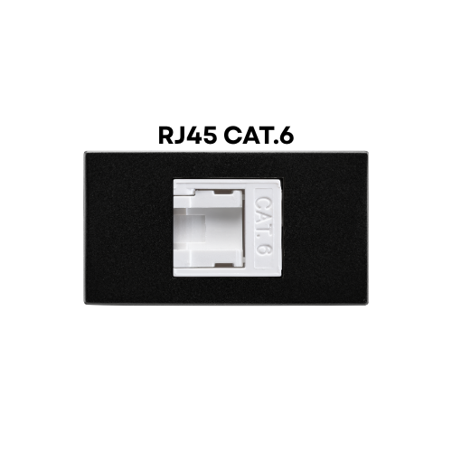 Módulo Recta Black Satin - RJ45 CAT.6 - BLux