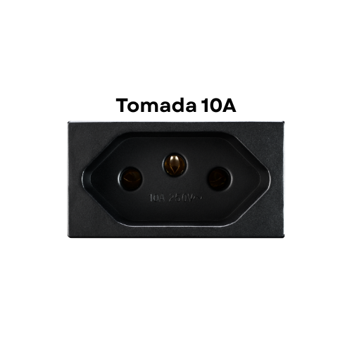 Módulo Recta Black Satin - Tomada 10A - BLux