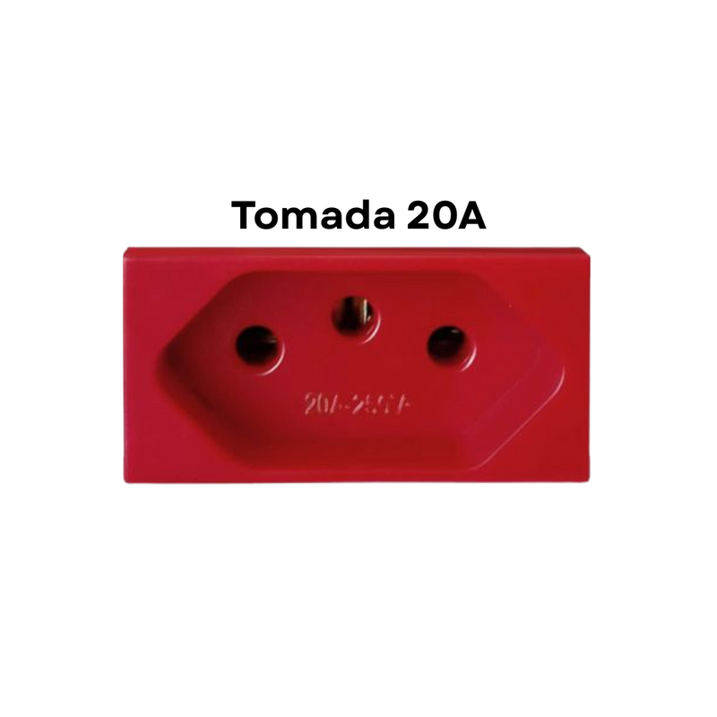 Módulo Recta Satin - Tomada 20A Vermelha - BLux