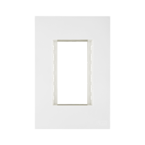 Placa Recta 4x2 - 3 Módulo - C/ Suporte Branco SATIN - Blux