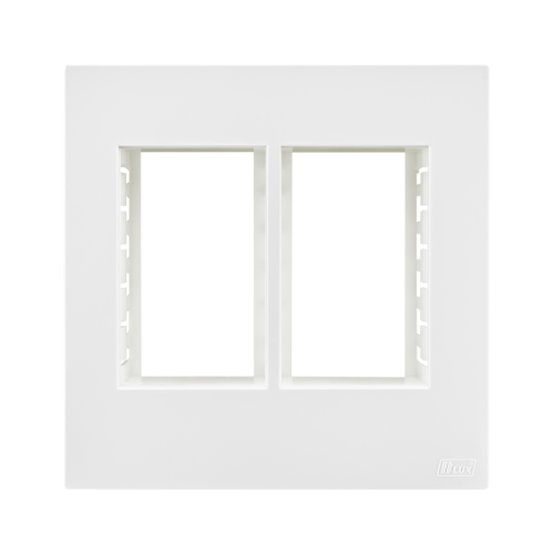 Placa Recta 4x4 - 6 Módulo - C/ Suporte Branco SATIN - Blux