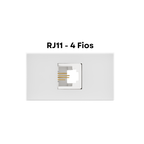 Módulo Recta Satin - Tomada RJ11 4 Fios - Branco - BLux