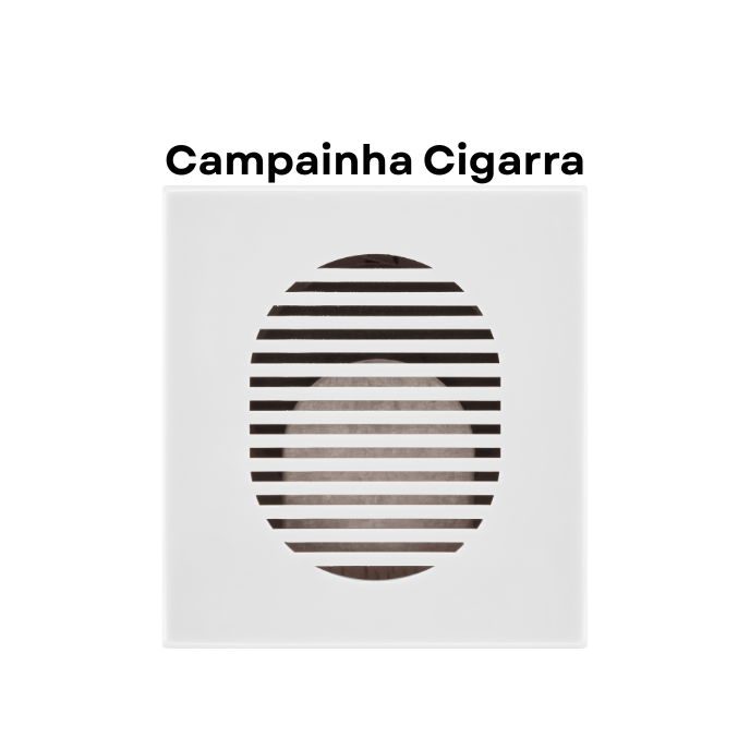 Módulo Recta Satin - Campainha Cigarra BIV - Branco - BLux