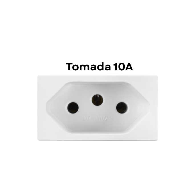 Módulo Recta Satin - Tomada 10A - Branco - BLux