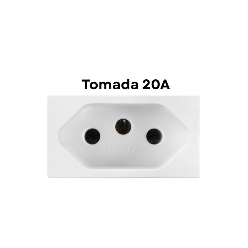 Módulo Recta Satin - Tomada 20A - Branco - BLux