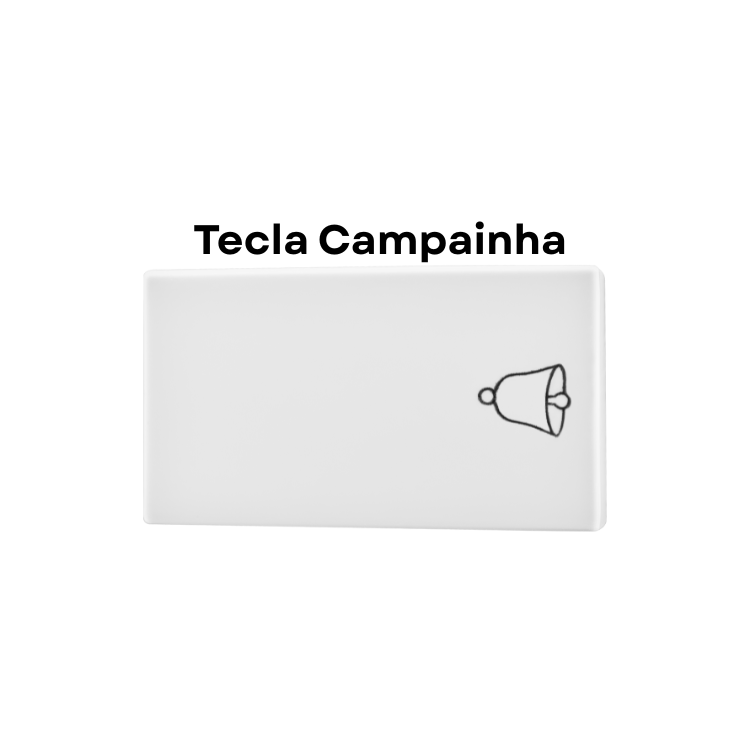Módulo Recta Satin - Tecla Campainha - Branco - BLux