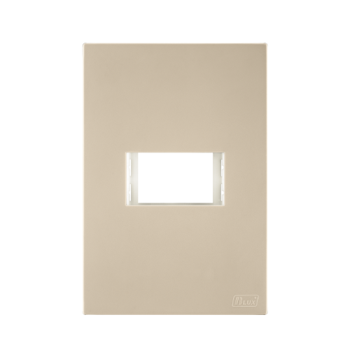 Placa Recta 4x2 - 1 Módulo - C/ Suporte AREIA SATIN - Blux