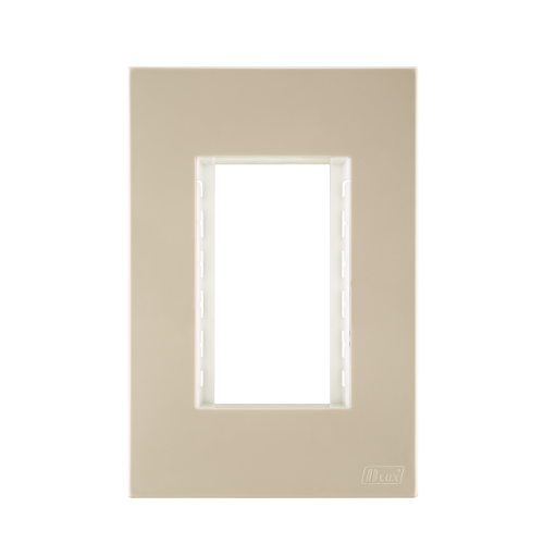 Placa Recta 4x2 - 3 Módulo - C/ Suporte AREIA SATIN - Blux