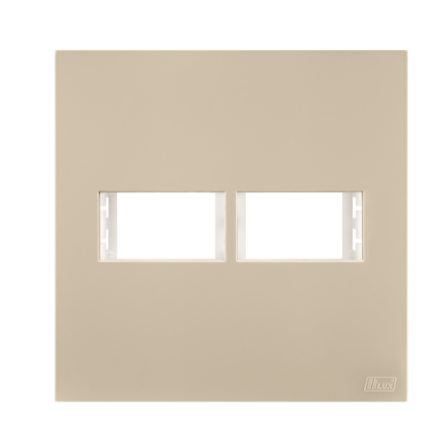 Placa Recta 4x4 - 2 Módulos - C/ Suporte AREIA SATIN - Blux