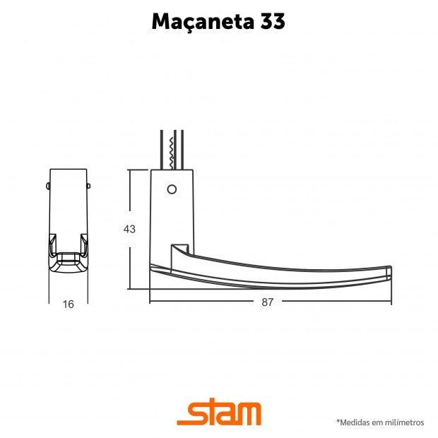Fechadura 814/33 Interna Preto Fosco - Constrular CP
