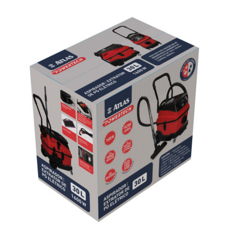 ASPIRADOR DE PÓ EXTRATOR ELÉTRICO 1190W / 127V - Atlas PowerTech