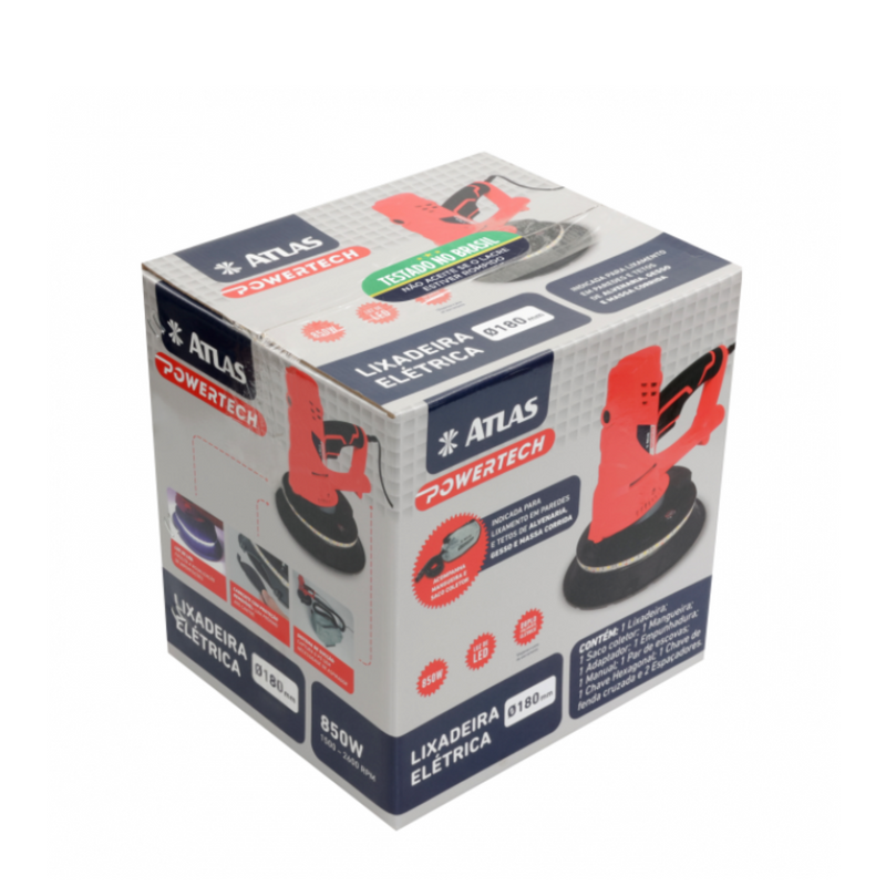 LIXADEIRA ELÉTRICA CIRCULAR 180MM 850W / 127V - Atlas PowerTech