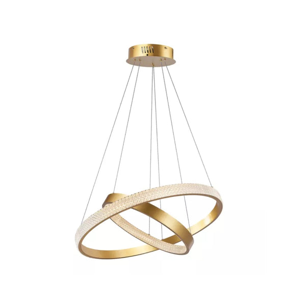 PENDENTE GYROS DOURADO FOSCO LED 50W 3000K +LUZ