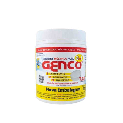CLORO C 4 TABLETES MULTIPLA ACAO 3EM1 800G GENCO