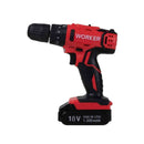 PARAFUSADEIRA / FURADEIRA A BATERIA 13V - 02 BATERIAS KIT COM 13PCS- WORKER 005702