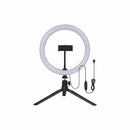 RING LIGHT LED 10 8W 3000K/4200K/6500K PRETA C/ TRIPE 19CM G-LIGHT