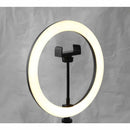 RING LIGHT LED 10 8W 3000K/4200K/6500K PRETA C/ TRIPE 19CM G-LIGHT