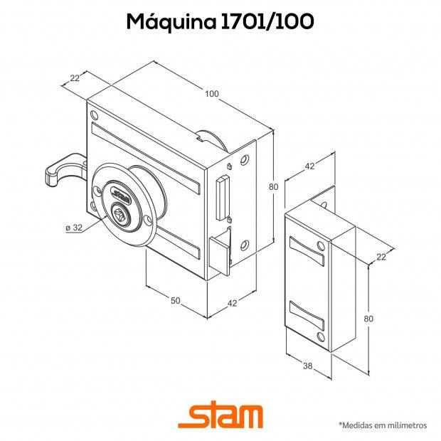 Fechadura 701/100 Inox AISI 304 Externa Inox - Constrular CP