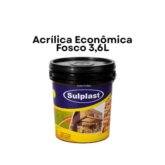 TINTA ACRILICA ECONOMICA FOSCO 3,6L SULPLAST COR AMIANTO