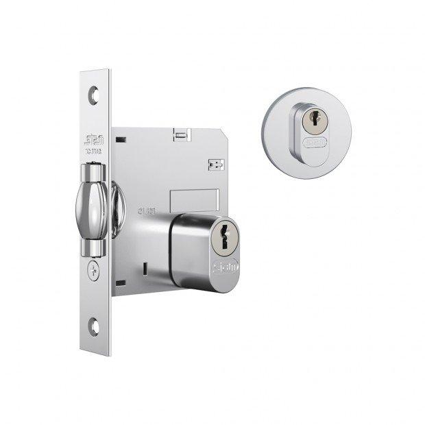 Fechadura 1005 Trinco Rolete Roseta Redonda Externa Inox - Constrular CP